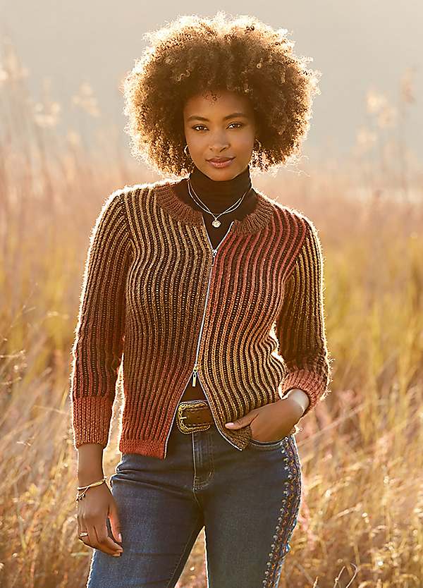 Joe Browns Textured Ribbed Zip Up Cardigan | Grattan