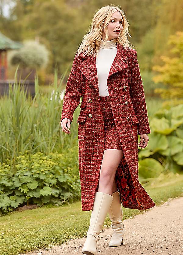Joe Browns Textured Tweed Double Breasted Maxi Coat | Grattan