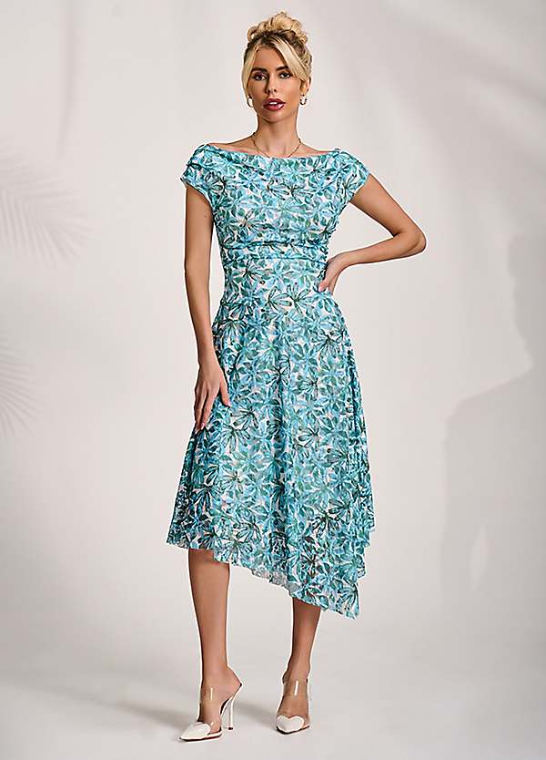 chinese dress ladies Jolie Moi Lilah Symmetrical Print Lace Maxi Dress, Pink Multi – Lir Boutique