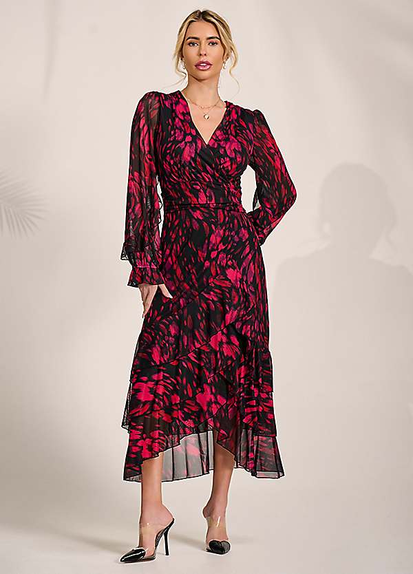 knee length dresses for ladies Jolie Moi Rashelle Long Sleeve Maxi Dress, Ice Blue main image 0