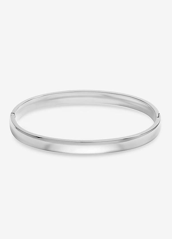 Jon Richard Sterling Silver Plated Stainless Steel Polished Bangle