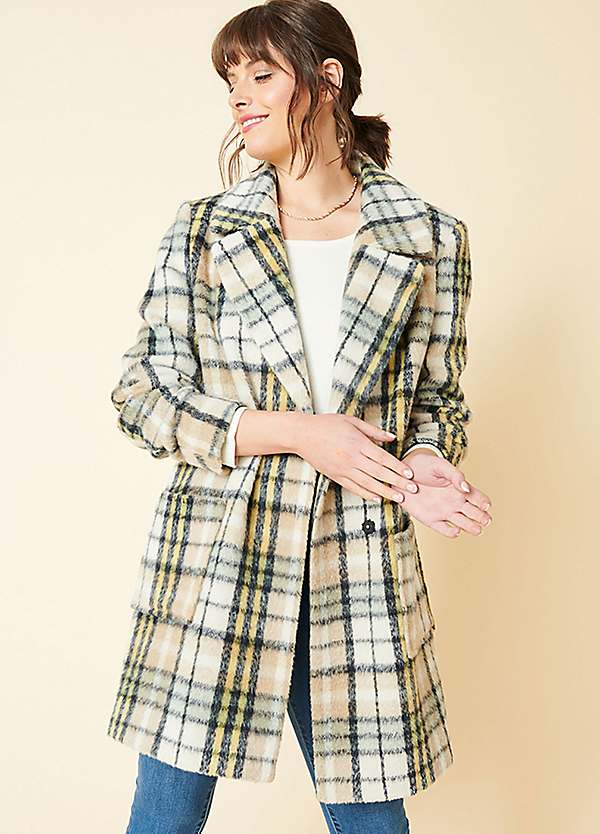 Ladies checked coat discount