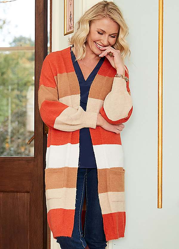 Stripe deals colorblock cardigan