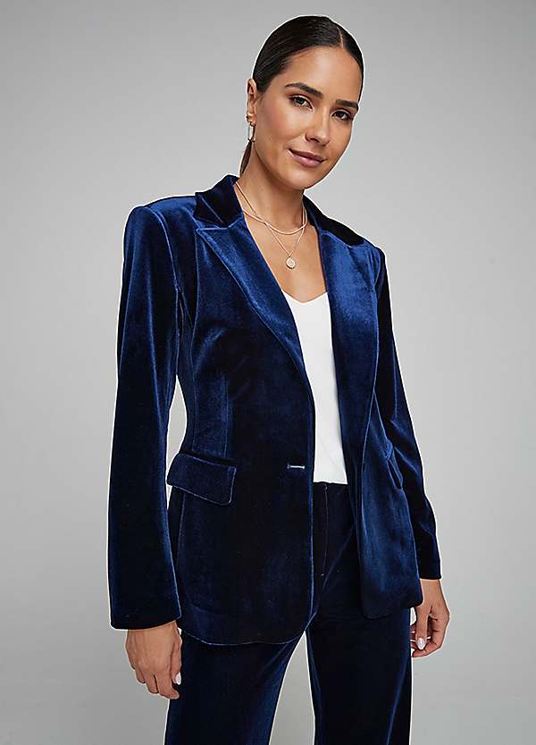 Navy Velvet Velvet Jacket Woman Shop The Velvet Saint James Jacket