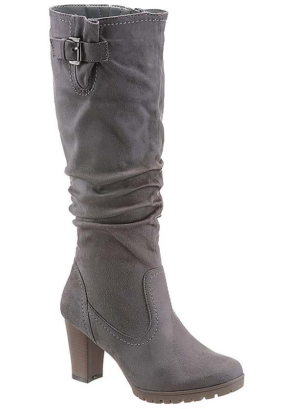 KangaROOS Faux Suede Buckle Detail Long Boots Grattan