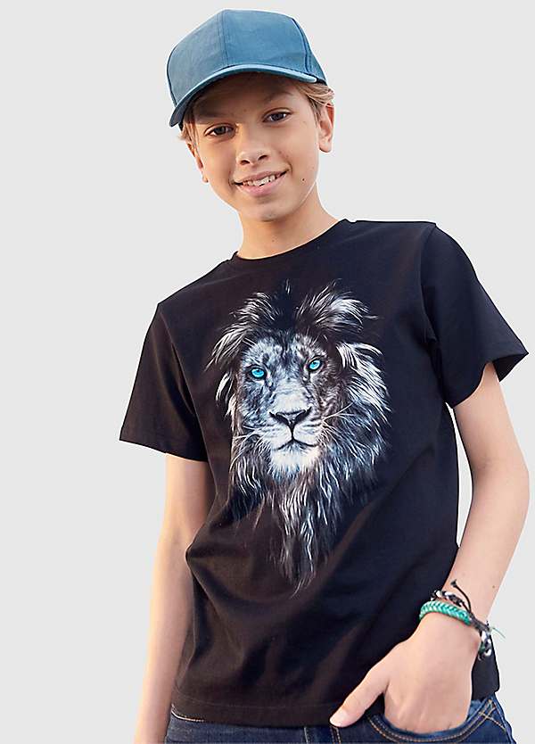 Kidsworld \'Lion\' Print Grattan T-Shirt 