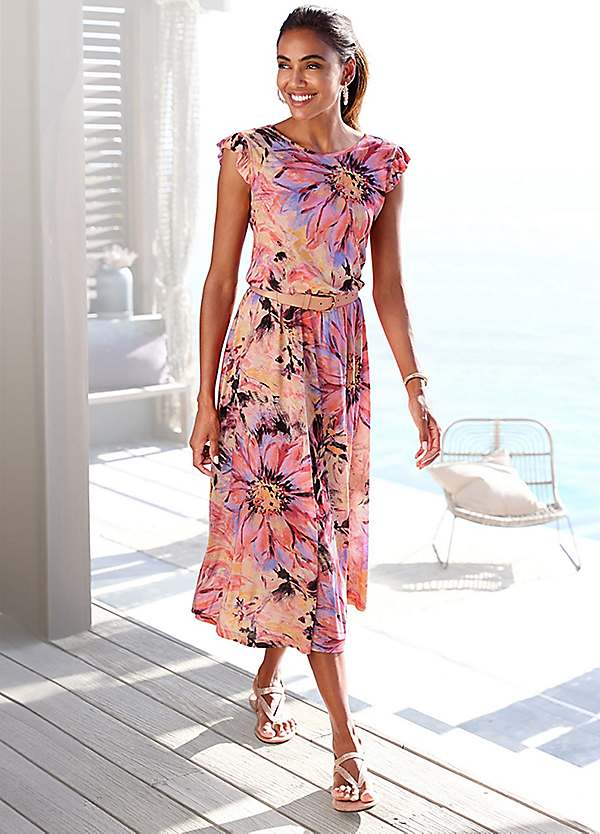 LASCANA Floral Print Midi Dress | Grattan