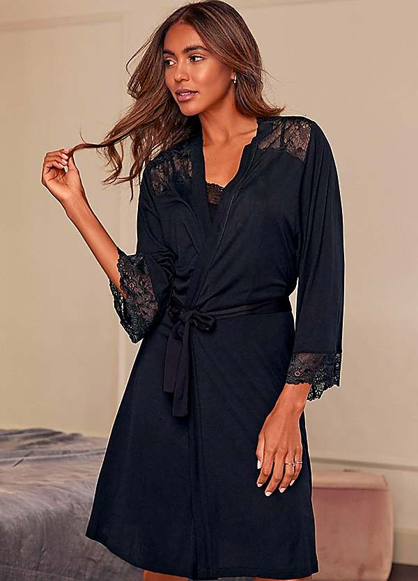 Long lace hotsell kimono robe