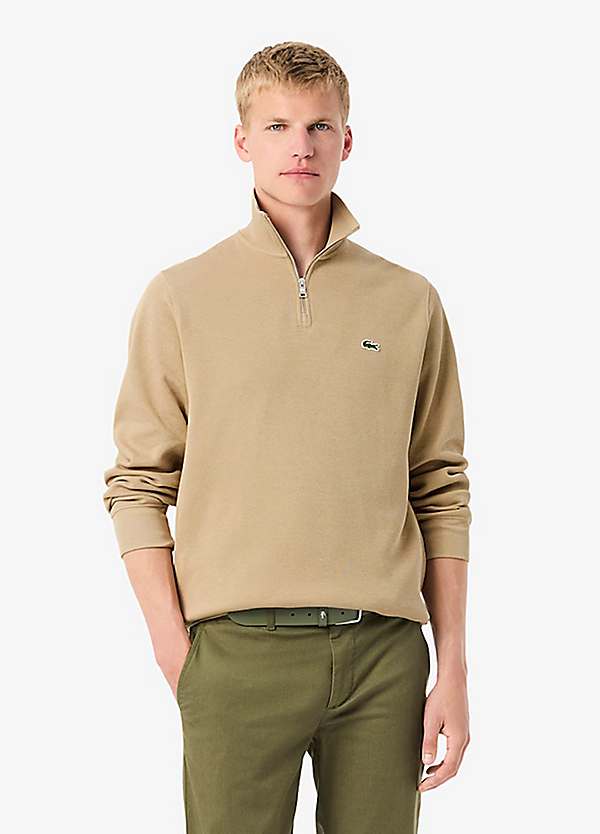 Lacoste Zip-Up High Neck Interlock Sweatshirt | Grattan