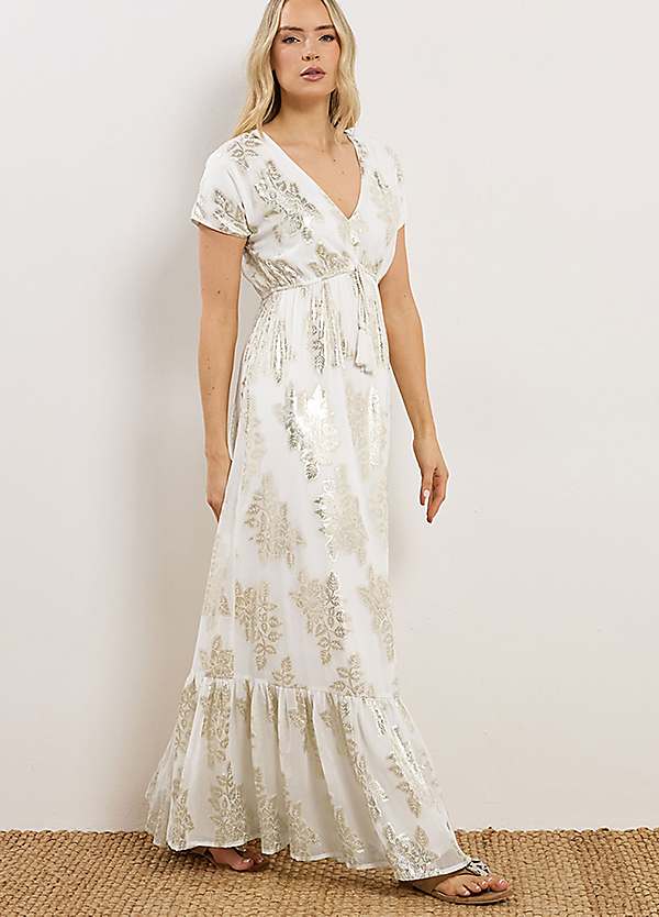 rust colour maxi dress Wynter Chiffon Dress in Terracotta