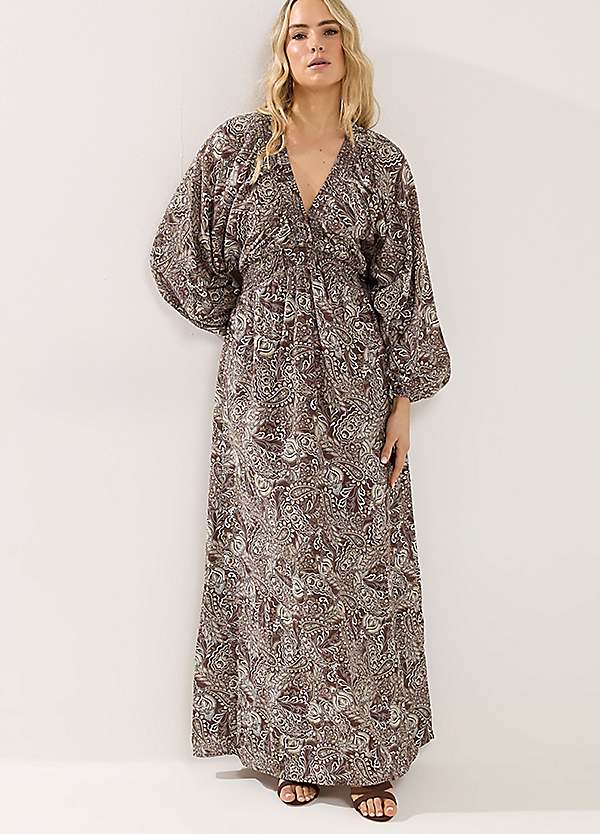 Long Tall Sally Paisley Shirred Maxi Dress | Grattan