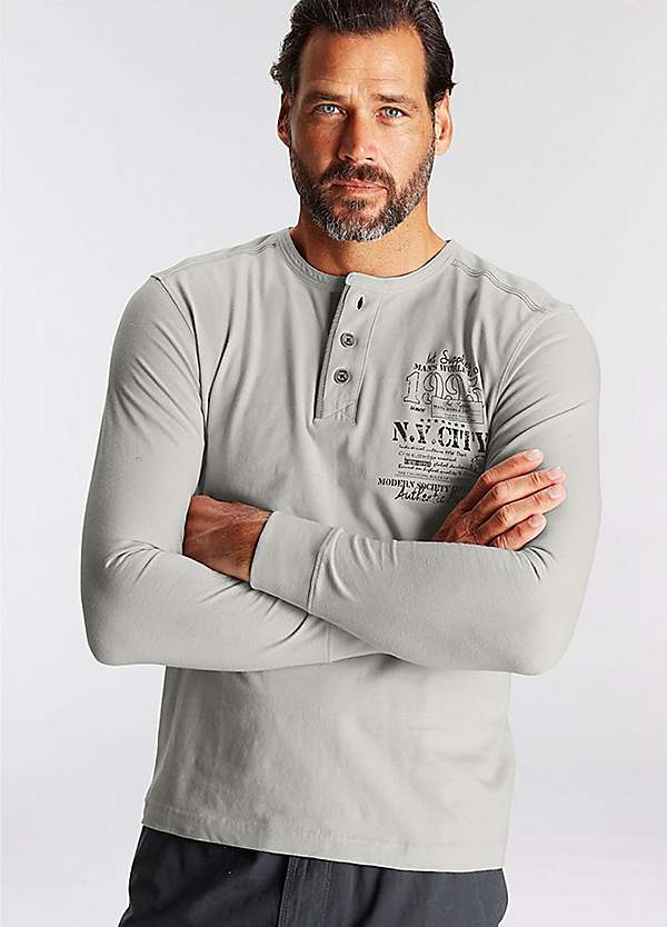 Man's World Long Sleeve Henley Shirt Grattan