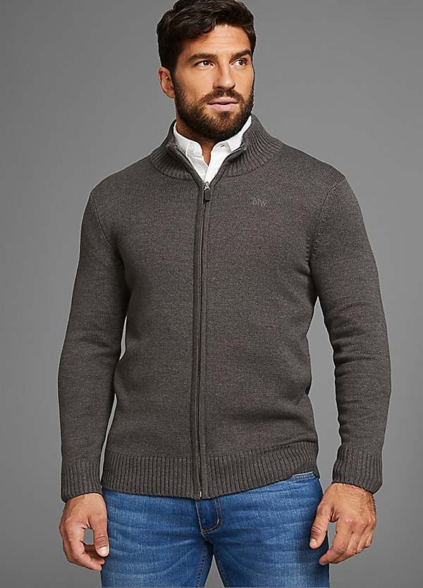 Man's World Zip Up Cardigan Grattan