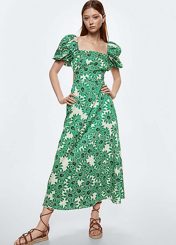 mango floral dress green Mango Flowered Margi Dress
