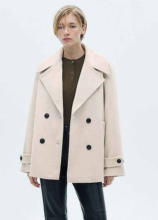 Mango Goya Light Grey Tailored Coat Grattan