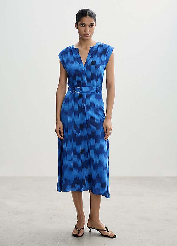 Mango Icat Blue Midi Dress