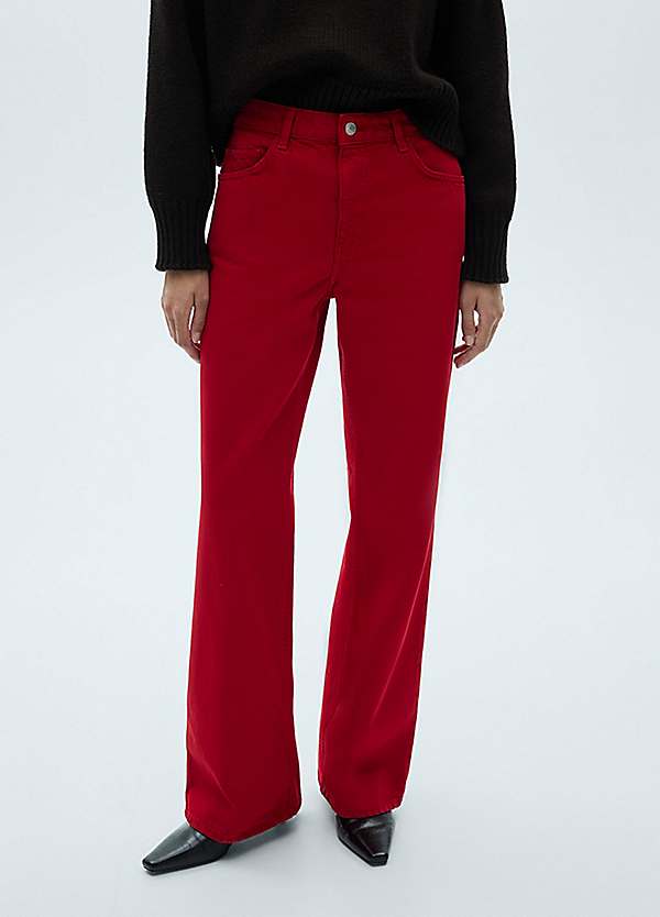 Mango Leo Red Straight Leg Jeans Grattan