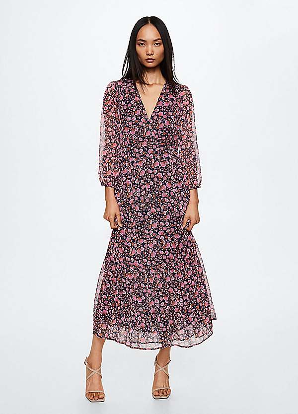 Mango flower print outlet dress