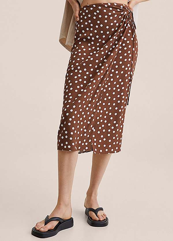 Mango polka dot cheap midi skirt