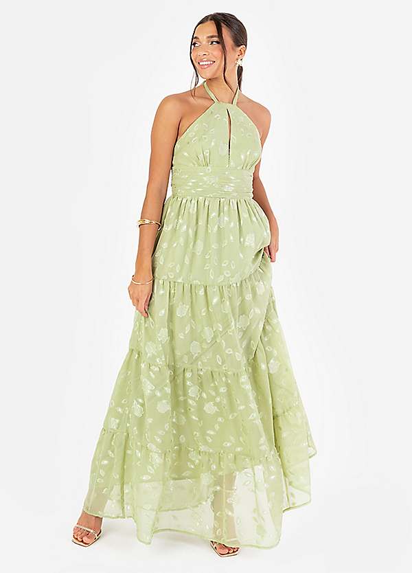 Maya Deluxe Delicate Halter Neck Tiered Maxi Dress Grattan
