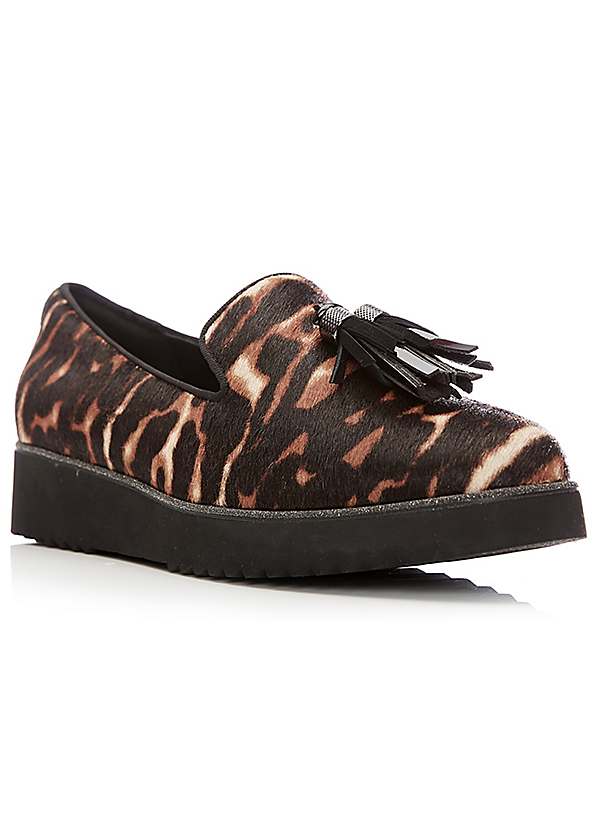 tiger print loafers