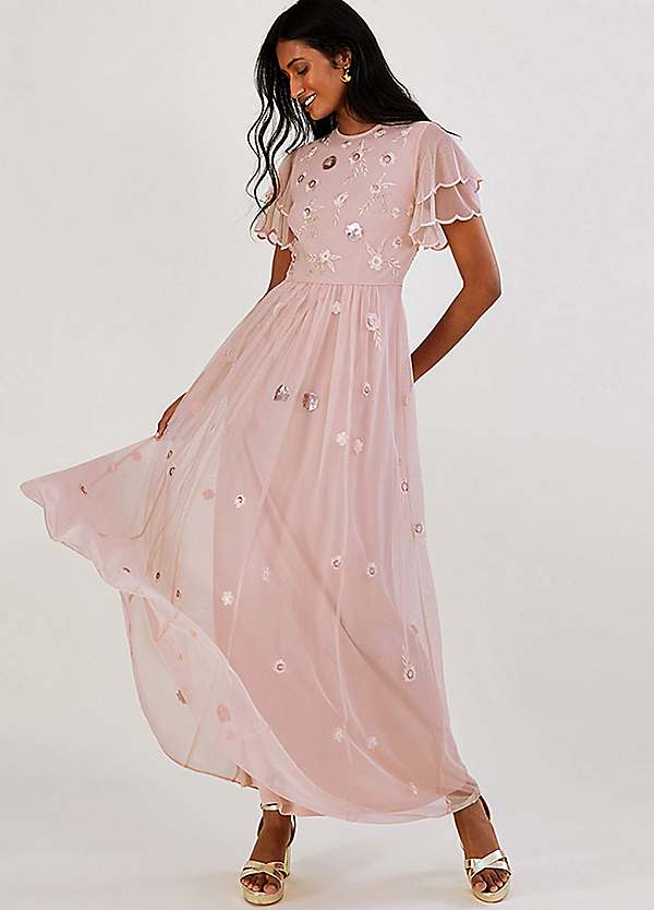 Monsoon Catherine Embellished Maxi Dress with Recycled Polyester Grattan
