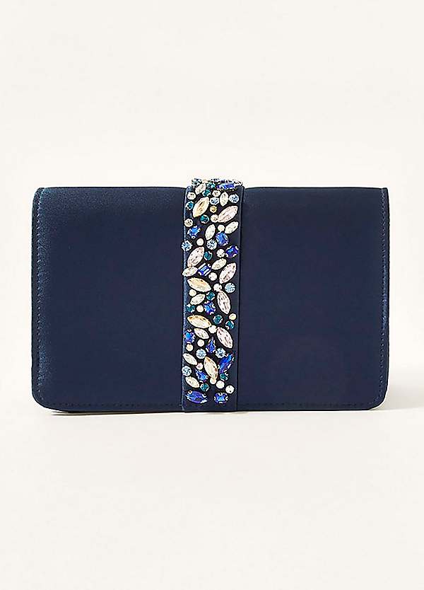 Monsoon silver clutch bag hot sale