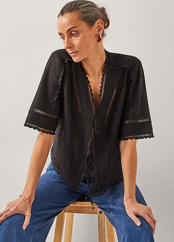Monsoon Hayley Lace Tie Top | Grattan