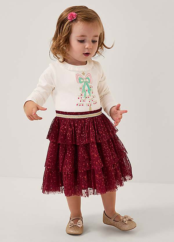 white christmas dresses Sweet Wink Toddler Girls Disco Christmas Long Sleeve Tutu Dress main image 1