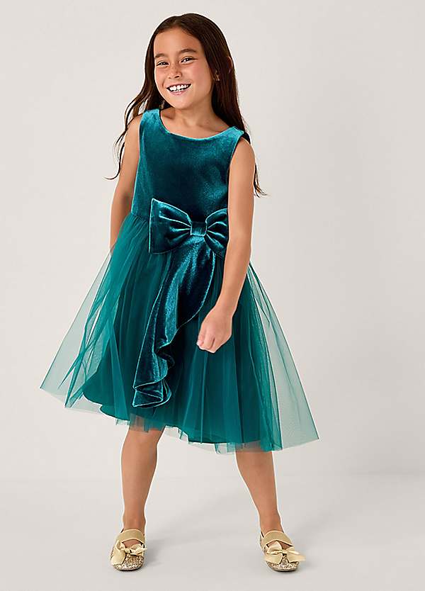 monsoon childrens party dresses Monsoon Kids Velvet Bow Party Dress