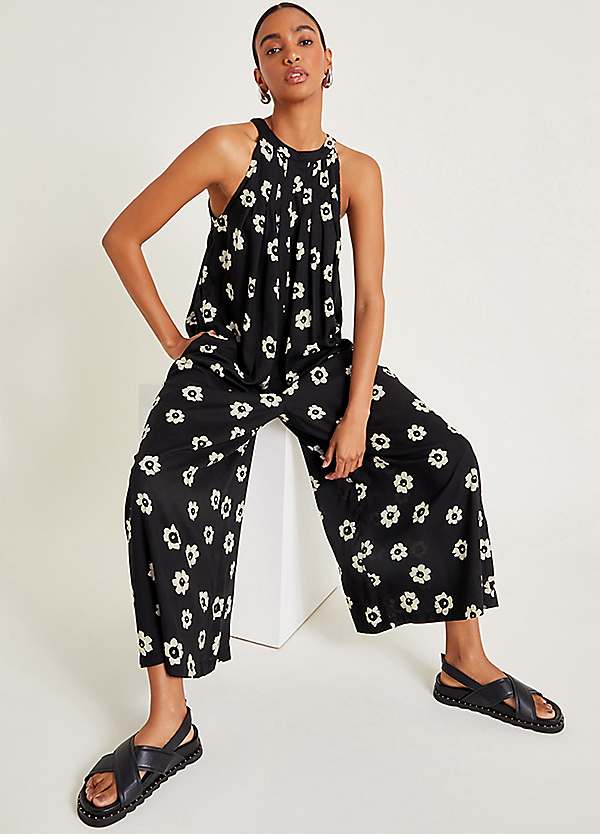 Grey floral jumpsuit online