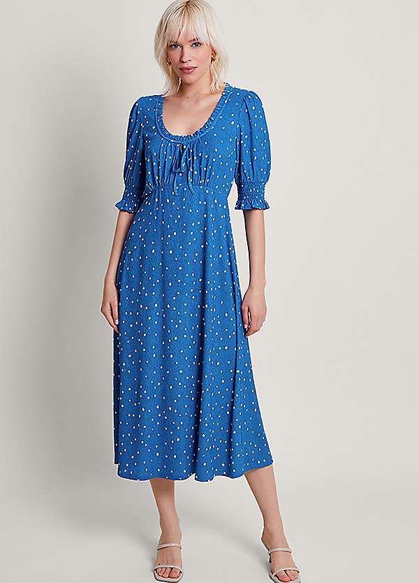 Monsoon Liza Spot Jersey Dress Grattan