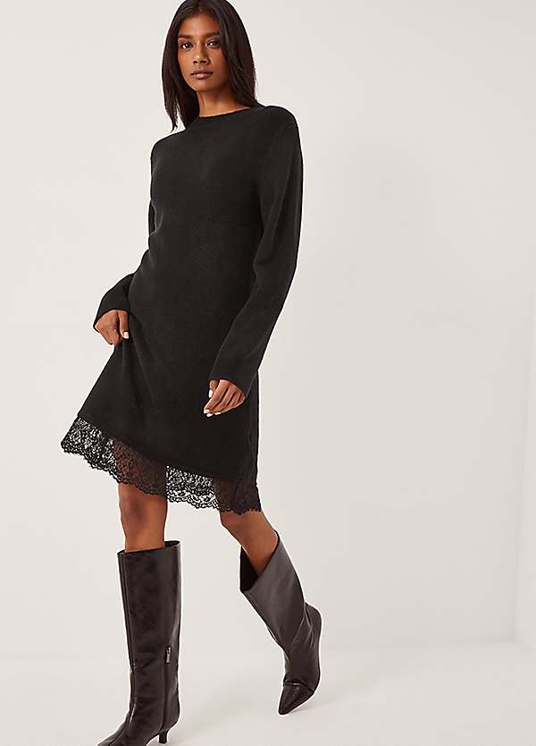 Monsoon Lou Lace Mini Jumper Dress | Grattan Monsoon Lou Lace Mini Jumper Dress | Grattan