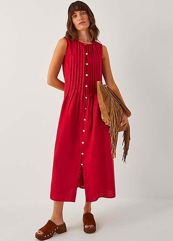 slim fit dress slacks Preloved Monsoon - Pink With Gold Spots Dress (11y)