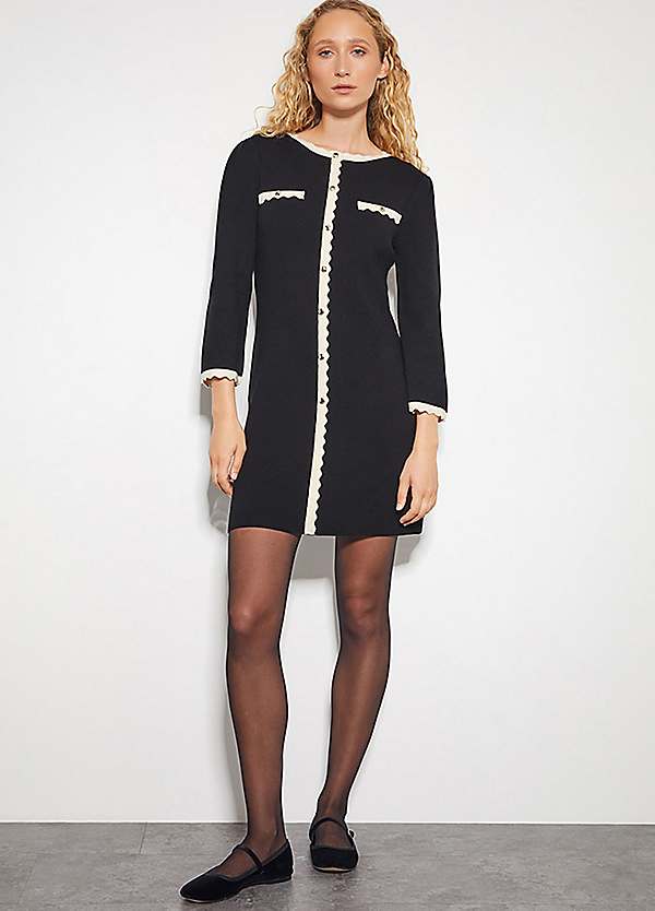 Monsoon Nala Scallop Knit Mini Dress | Grattan Monsoon Nala Scallop Knit Mini Dress | Grattan