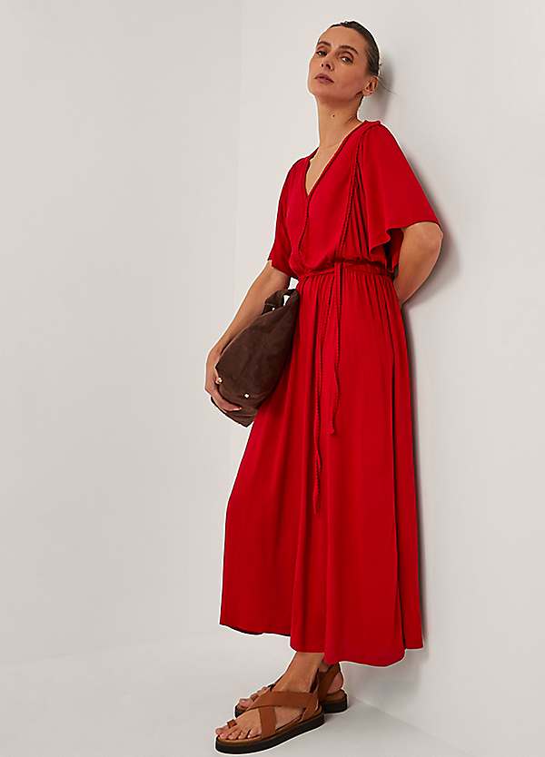 Monsoon Paula Braided Jersey Midi Dress | Grattan