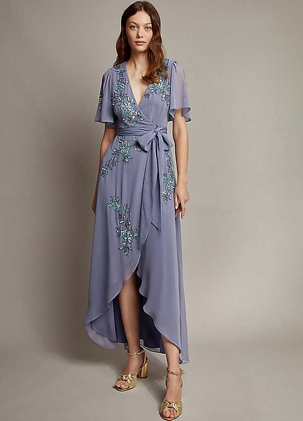 Monsoon Sarah Floral Embellished Maxi Wrap Dress Grattan
