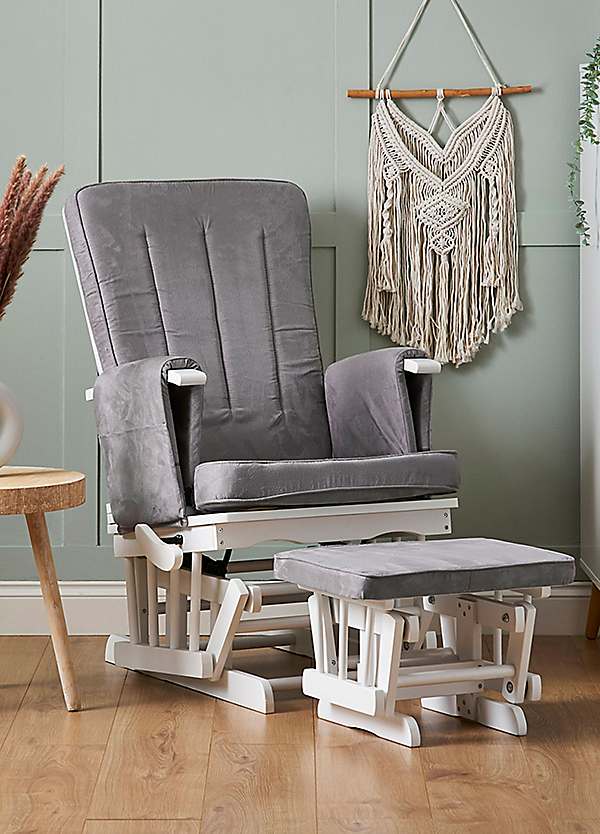 Grey glider recliner on sale for nursery