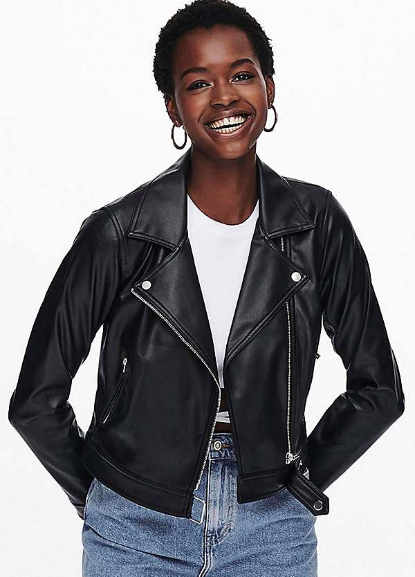 Faux Leather Leather Jacket In Myntra Sztori Plus Size Faux