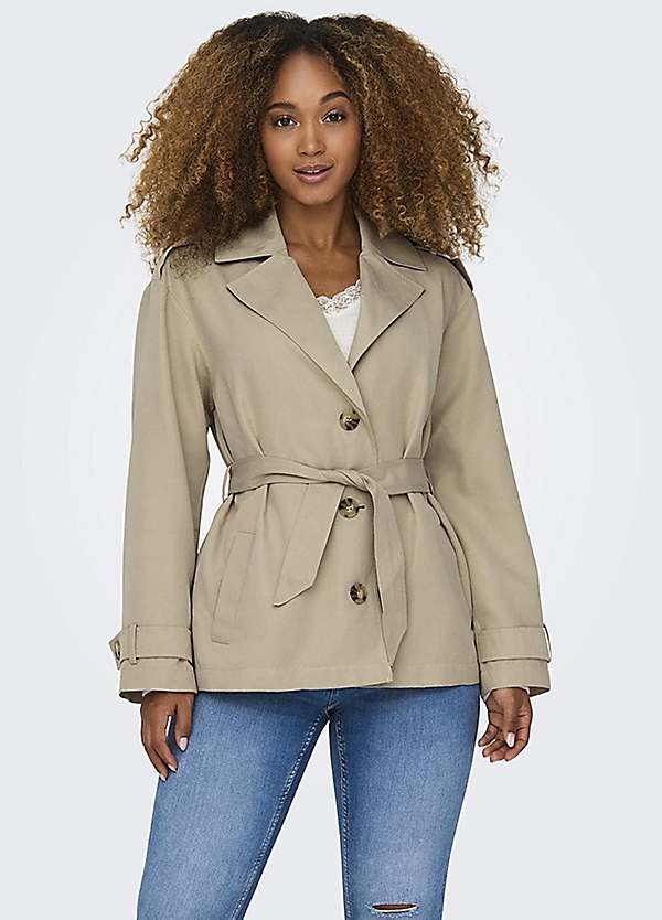 Ladies single breasted trench coat best sale