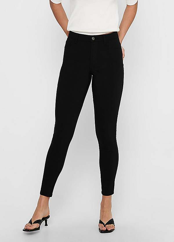 Izabel London Black High Waist Ankle Length Jeggings