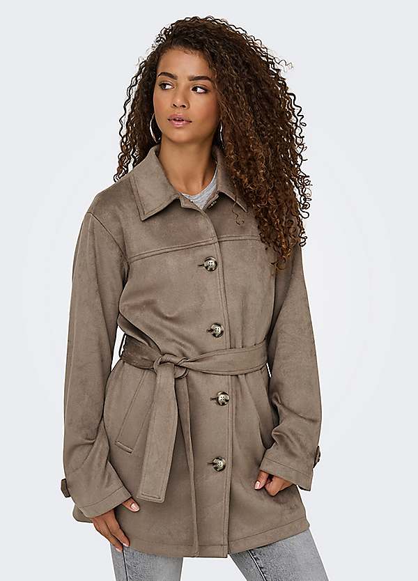 Only Tie-Belt Collared Trench Coat Grattan