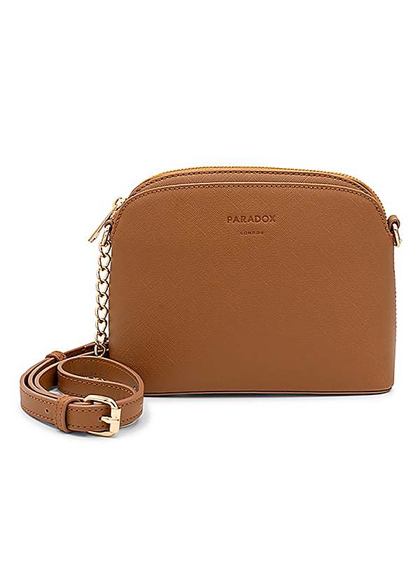 Paradox London Olive Tan Faux Leather Crossbody Bag Grattan