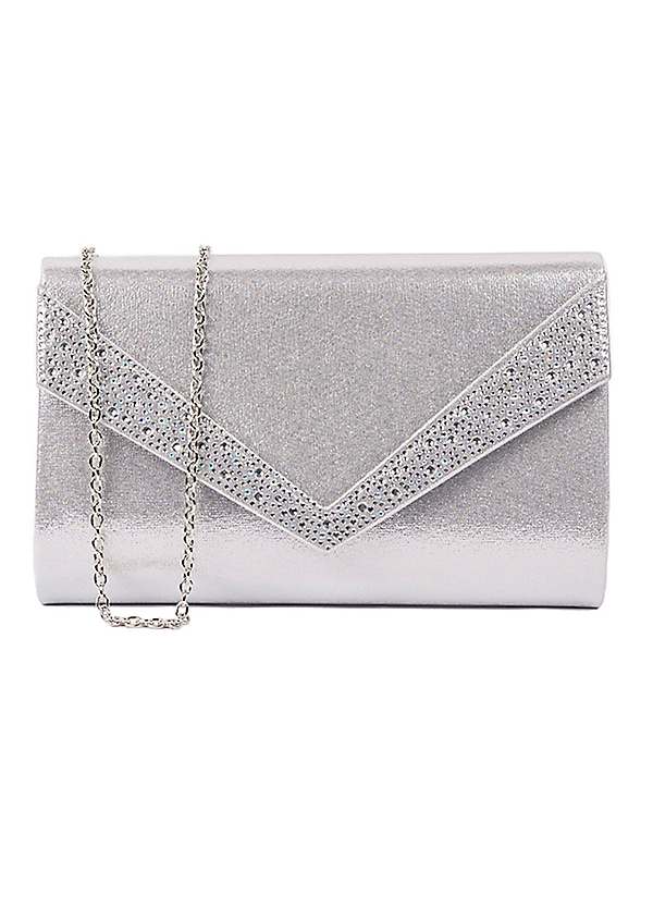 Silver shimmer clearance clutch bag