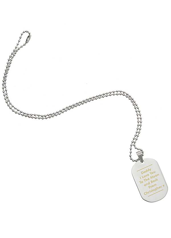 To My Wife Necklace - Stainless Steel Engraved Dog Tag Pendant With "I Love You" Message, Gift For Her - View #11