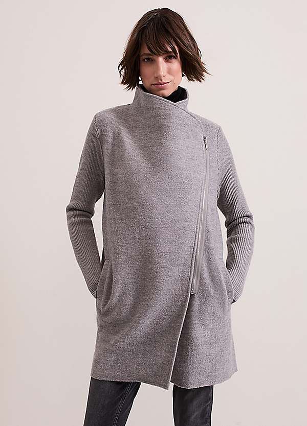 Phase Eight Byanca Zip Knit Coat | Grattan