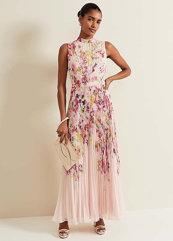 Phase Eight Dahlia Print Pleat Midaxi Dress | Grattan