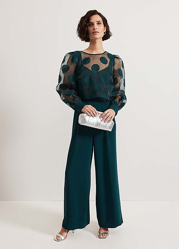 Phase Eight Davina Spot Sheer Wrap Jumpsuit Grattan
