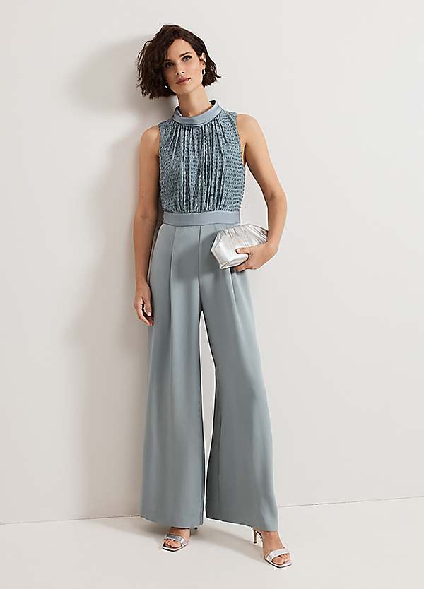Letticeオーダーページ 2 Phase Eight Eliza Textured Bodice Wide Leg Jumpsuit | Grattan