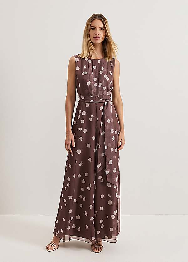 Phase Eight Maxine Spot Chiffon Jumpsuit | Grattan